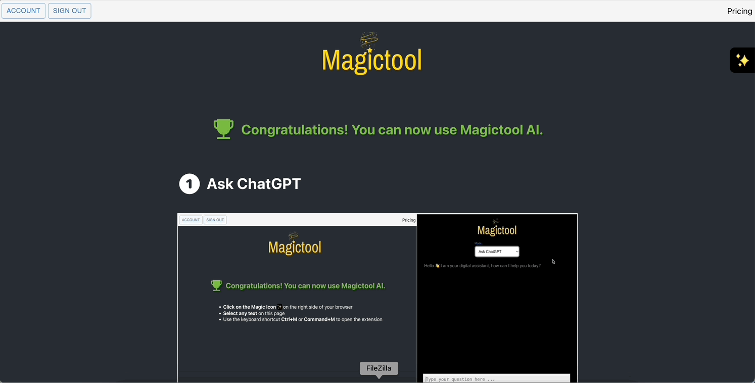Magictool AI Settings
